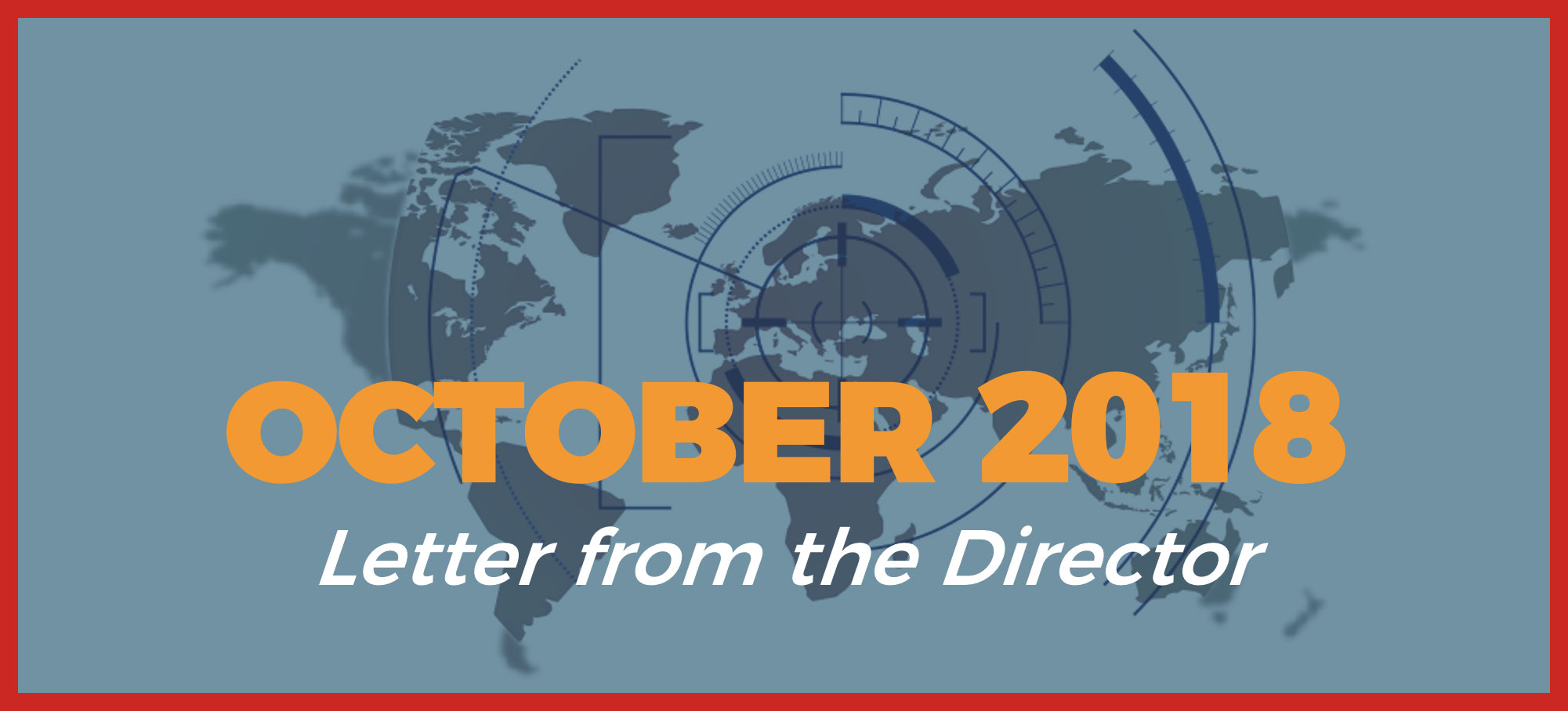 October 2018 Letter from the Director
