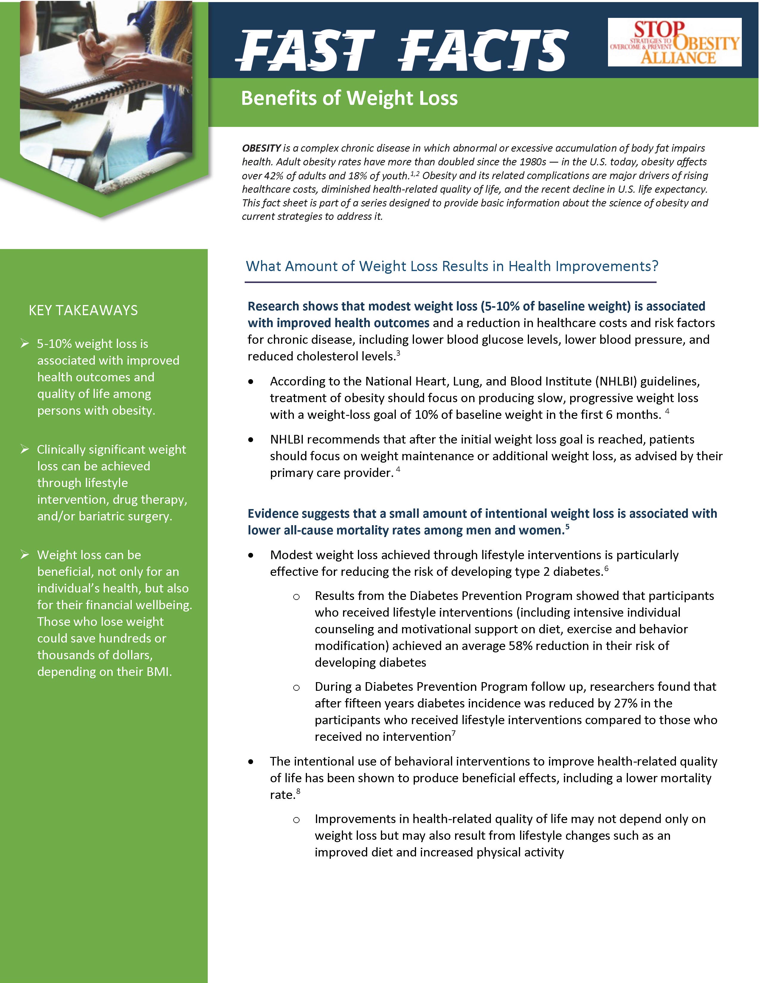 Fast Facts - Benefits of Weight Loss - p1