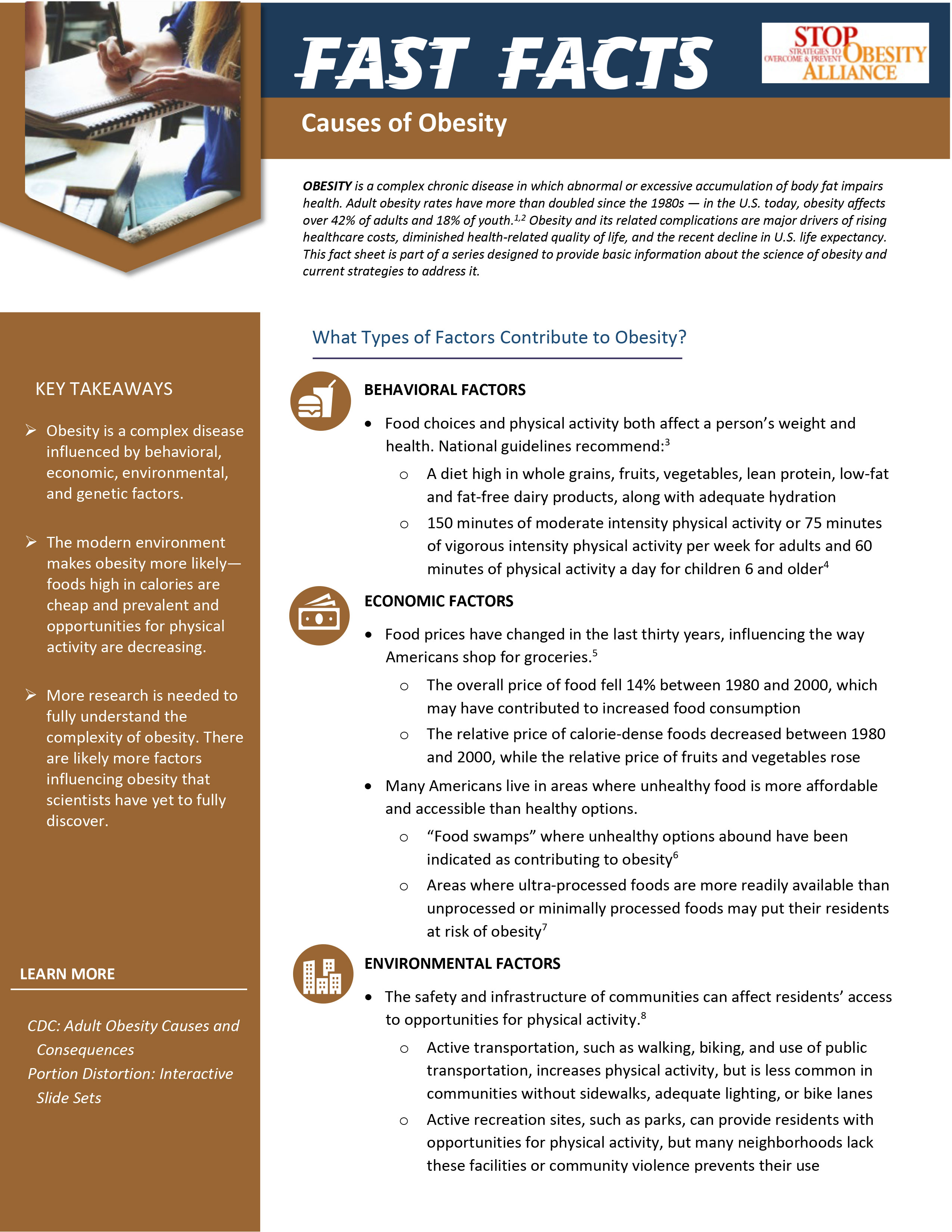 Fast Facts – Causes of Obesity page 1