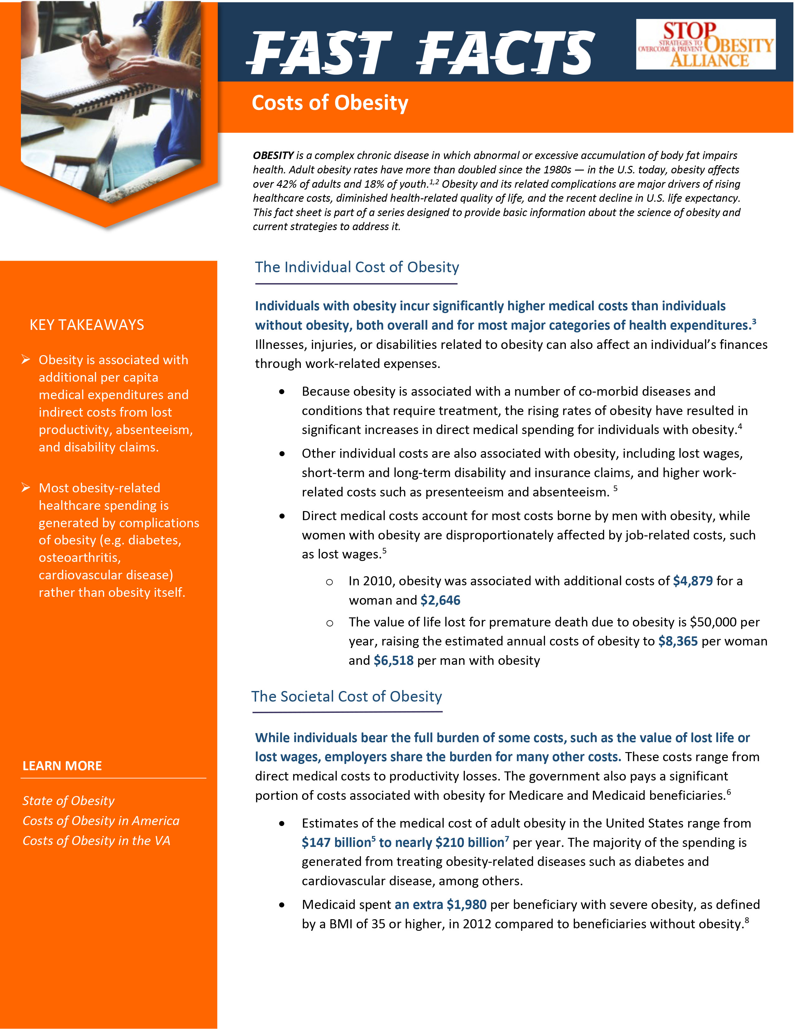 Fast Facts – Costs of Obesity page 1
