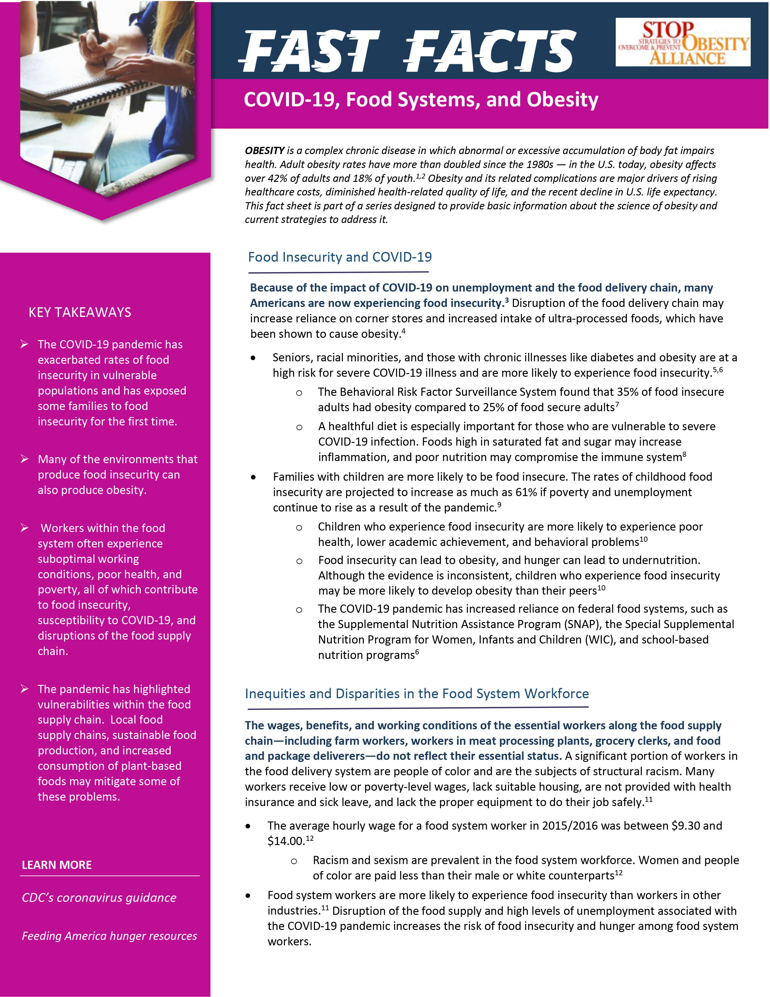 Fast Facts – COVID-19, Food Systems, and Obesity page 1