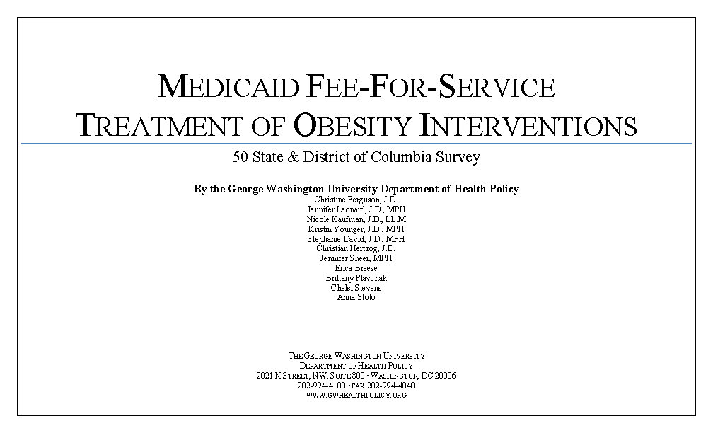 Medicaid Fee-for-Service Treatment of Obesity Interventions report cover