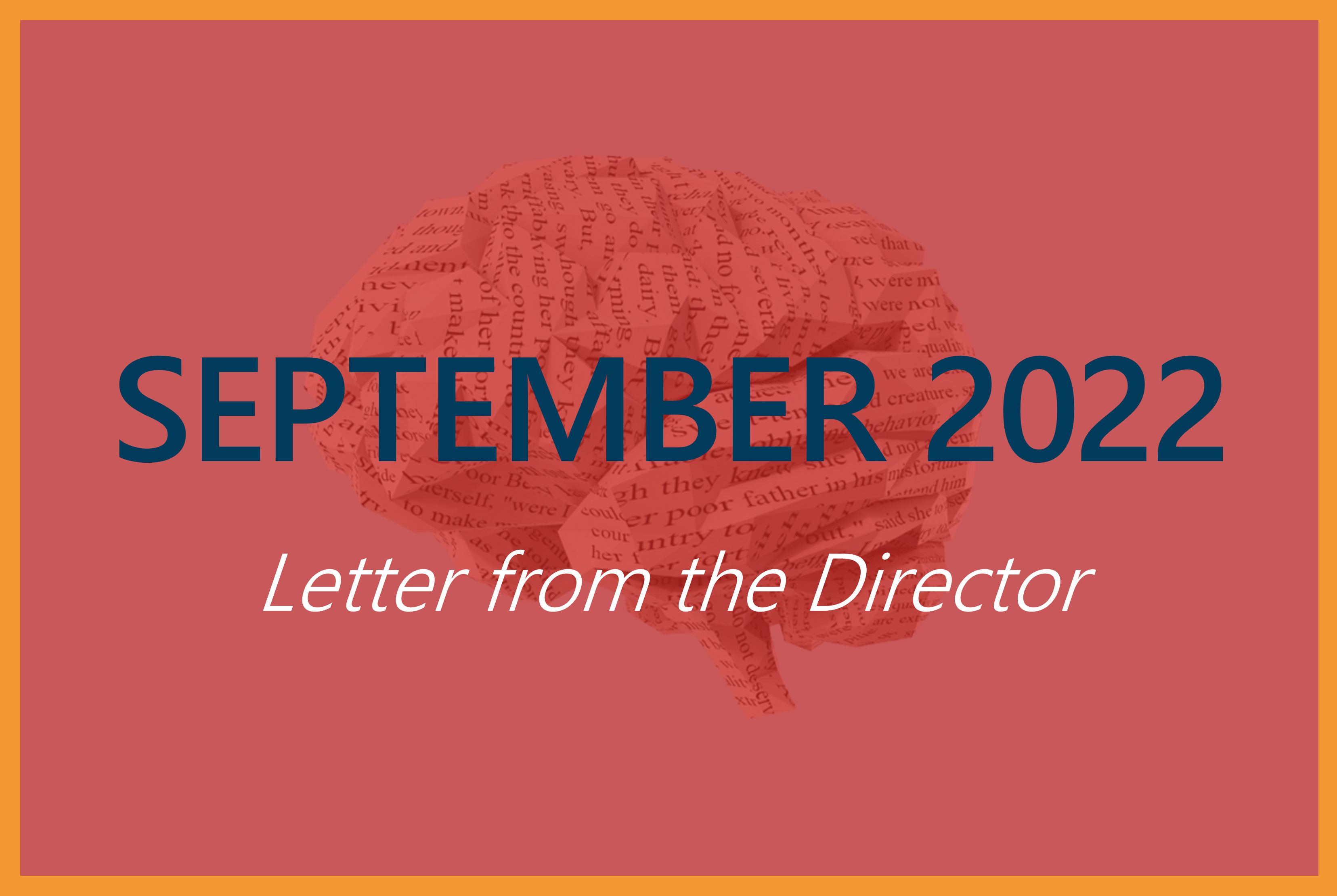 September 2022  - Letter from the Director