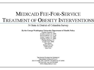 Medicaid Fee-for-Service Treatment of Obesity Interventions report cover