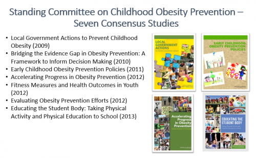 Standing committee on childhood obesity prevention - Seven consensus studies