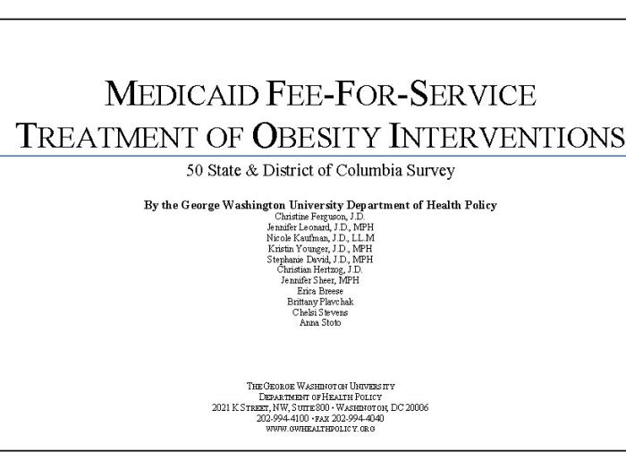 Medicaid Fee-for-Service Treatment of Obesity Interventions report cover